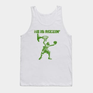 Vintage  He is Rizzin Funny Easter Jesus Player Basketball Meme Tank Top